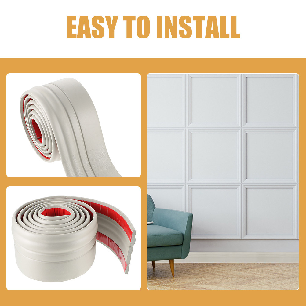 1 Roll Self-Adhesive TV Backgr - Baseboard Molding Trim 评论和价格