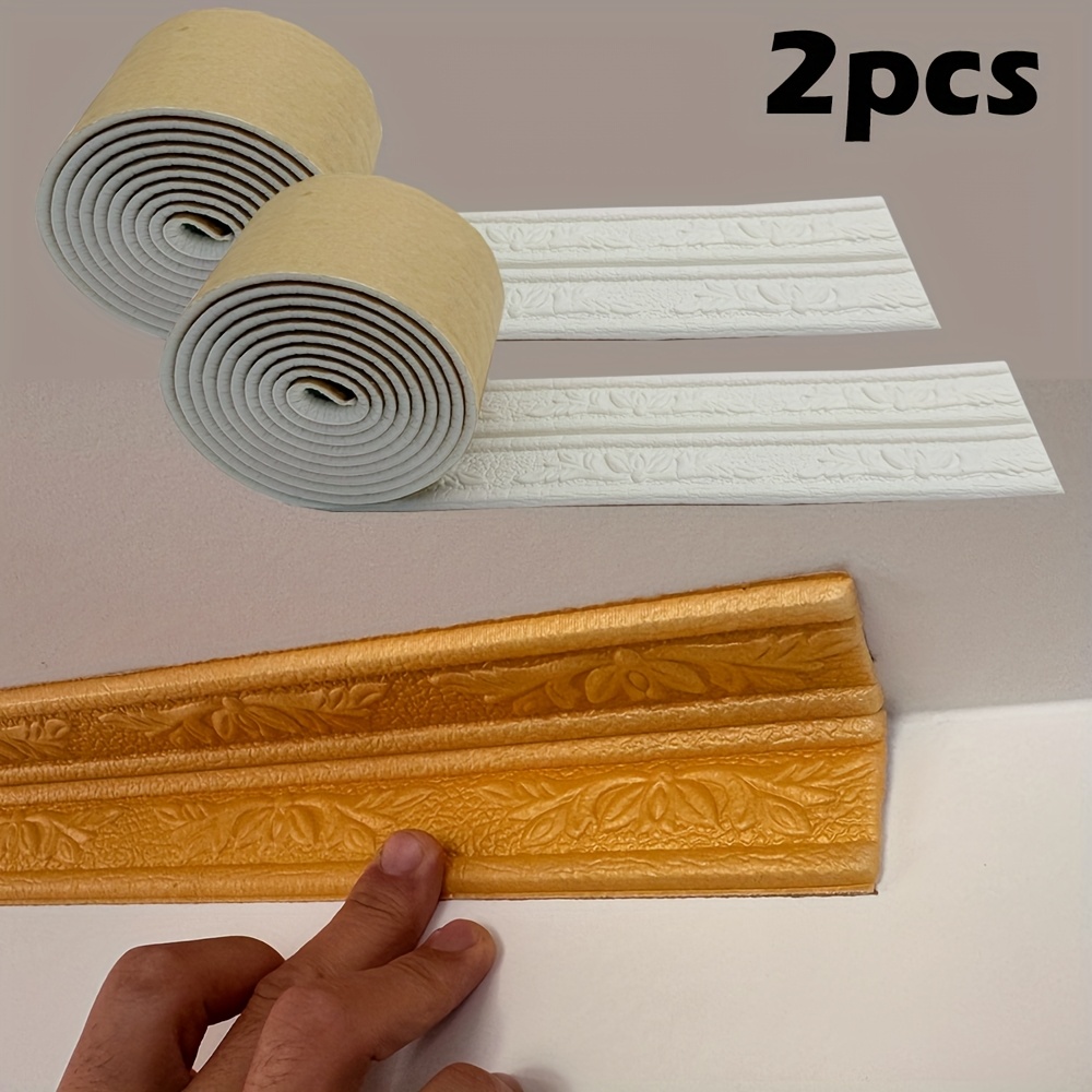 2pcs Emboss Self Adhesive cell - Baseboard Molding Trim 评论和价格