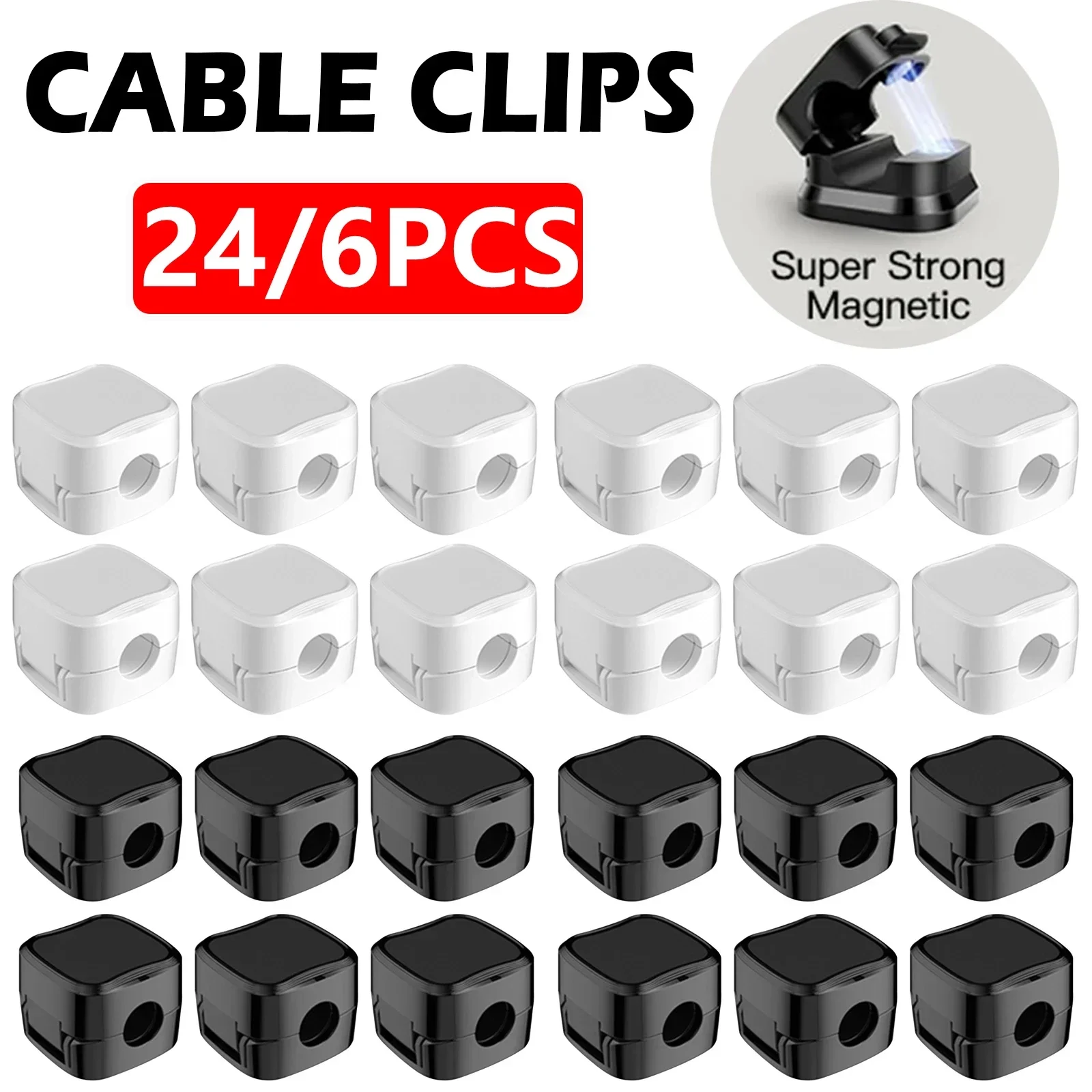 24/6PCS Magnetic Cable Organis - Wall Anchor Plastic 评论和价格