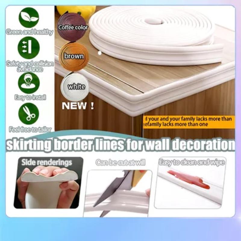 5M Soft Wall Trim Lines Self-A - Baseboard Molding Trim 评论和价格