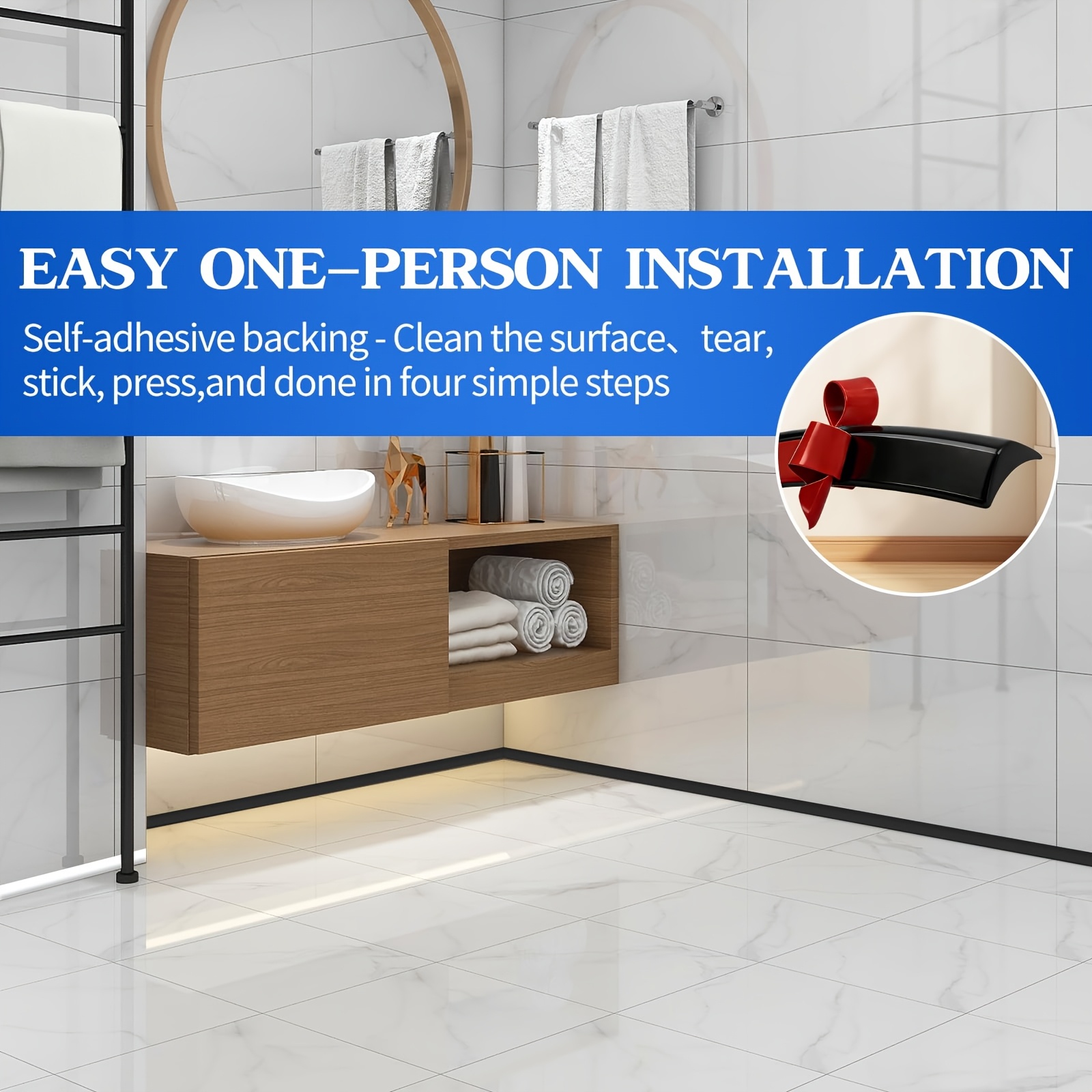1PC 1//3/6m Self-Adhesive Flex - Baseboard Molding Trim 评论和价格