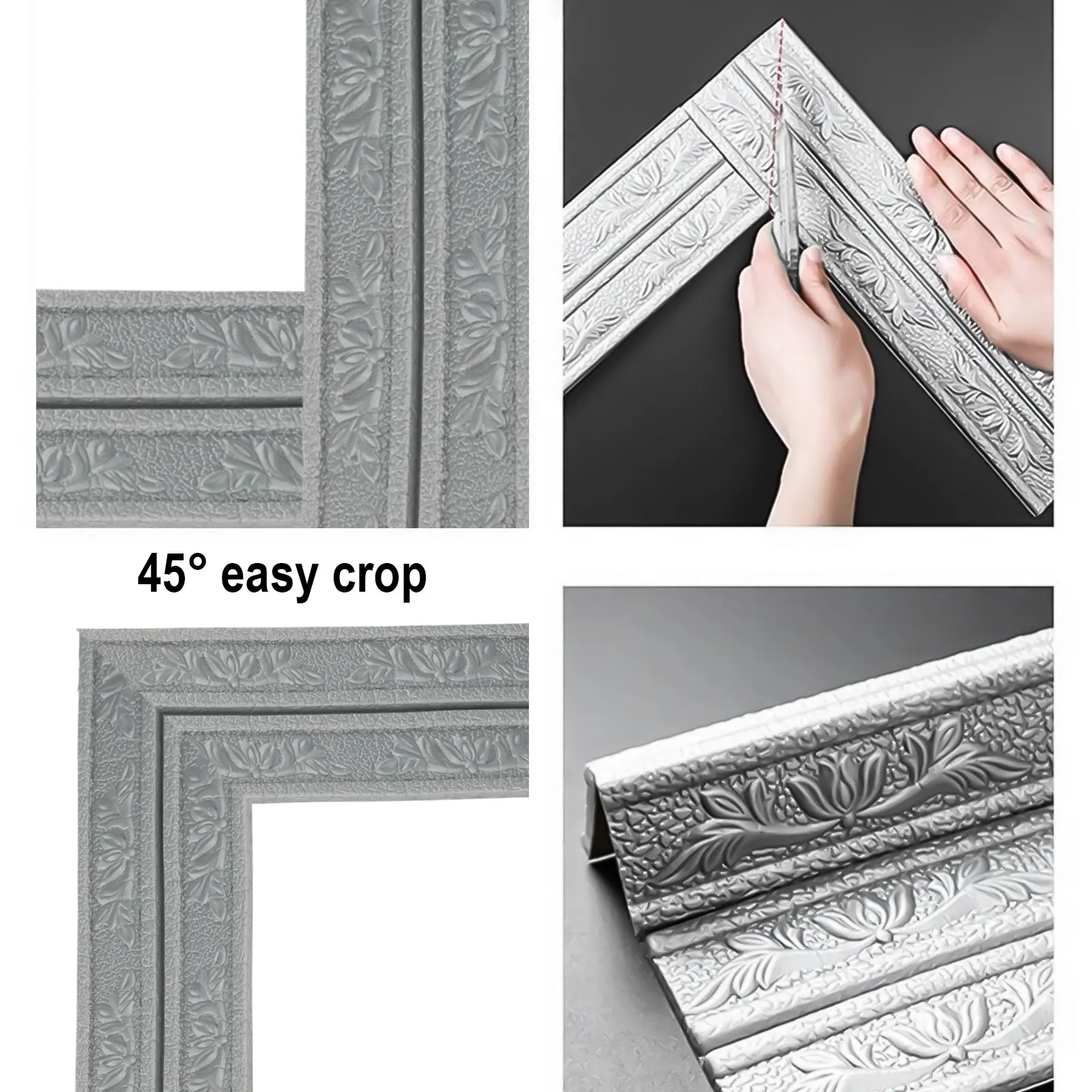 3D Self Stickers Wall Baseboar - Baseboard Molding Trim 评论和价格