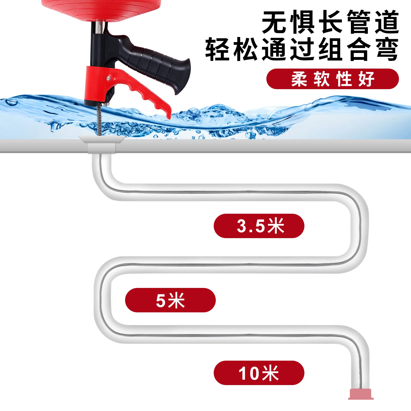 Pipe Dredger Cleaning Spiral 5 - Plumbing Snake Drain 评论和价格