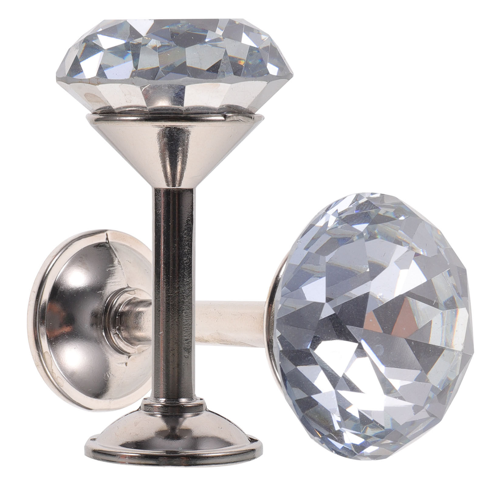 2Pcs Silver Curtains Tiebacks  - Wall Anchor Plastic 评论和价格